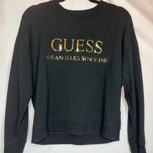 Guess Black and Gold Relaxed Long Sleeve Sweatshirt